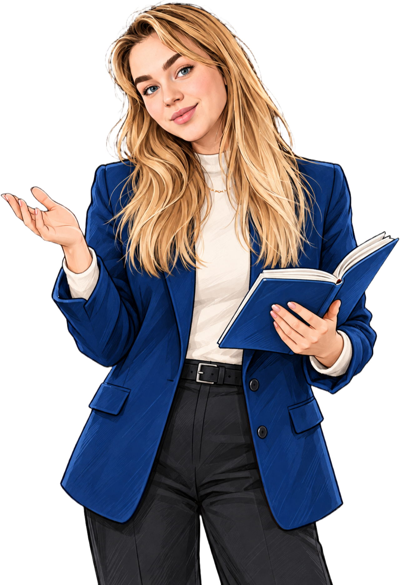 Преподаватель Языковки с книгой